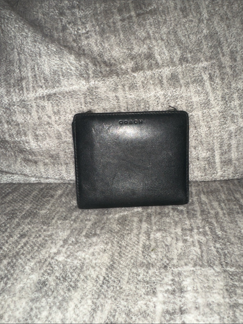 Coach Black Leather Zip Bifold Wallet